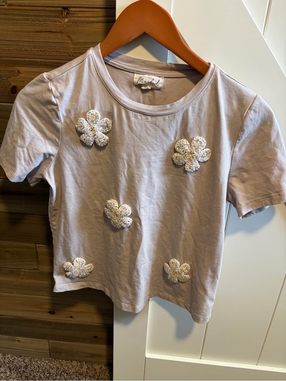 Mishka Lilac Sequin Flower Tee - Kids